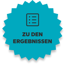 Blaues Abzeichensymbol mit einer Checkliste und deutschem Text für Trailrun-Event Tirol Ergebnisse.